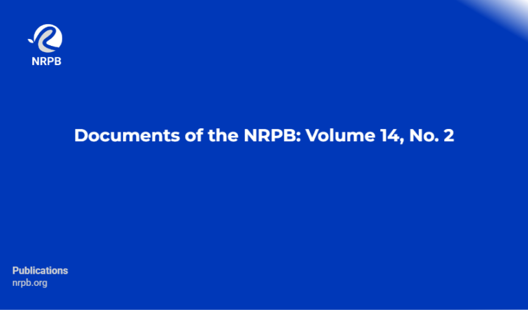 Documents Of The Nrpb: Volume 14, No. 2